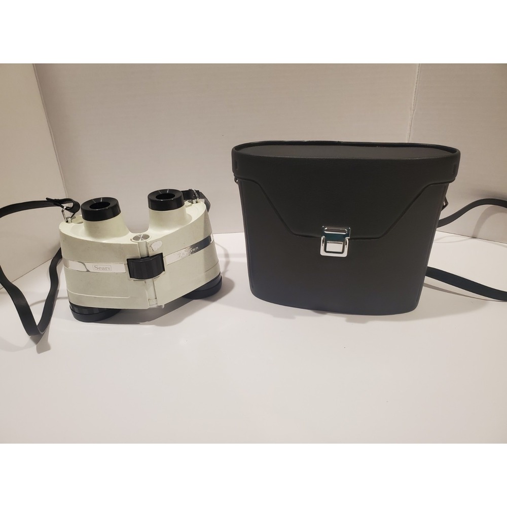 Vintage Sears 6234 Binoculars 7x35 Wide Angle Fully Coated w/ Case & Lens Cover